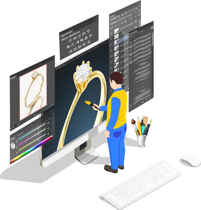 High-quality jewelry retouching services to highlight pixel details and natural beauty | Top-notch Jewelry Retouching Services