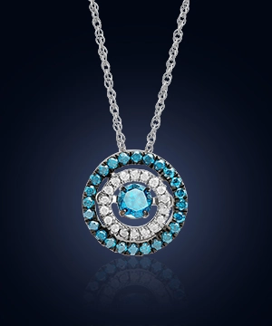 Professional jewelry retouching makes your ocean blue white diamond necklace sparkle to attract customers | Jewelry photo retouching services