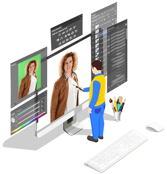 Image Masking Illustration Infograph