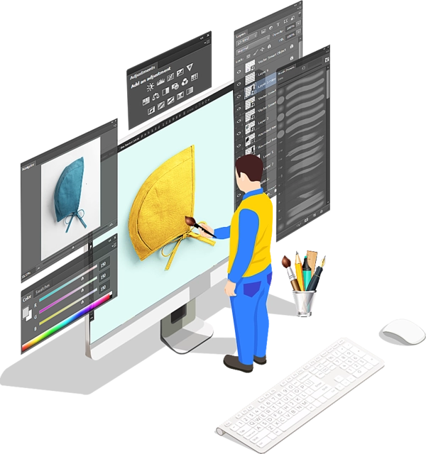 Image Recoloring Service Simple Illustration